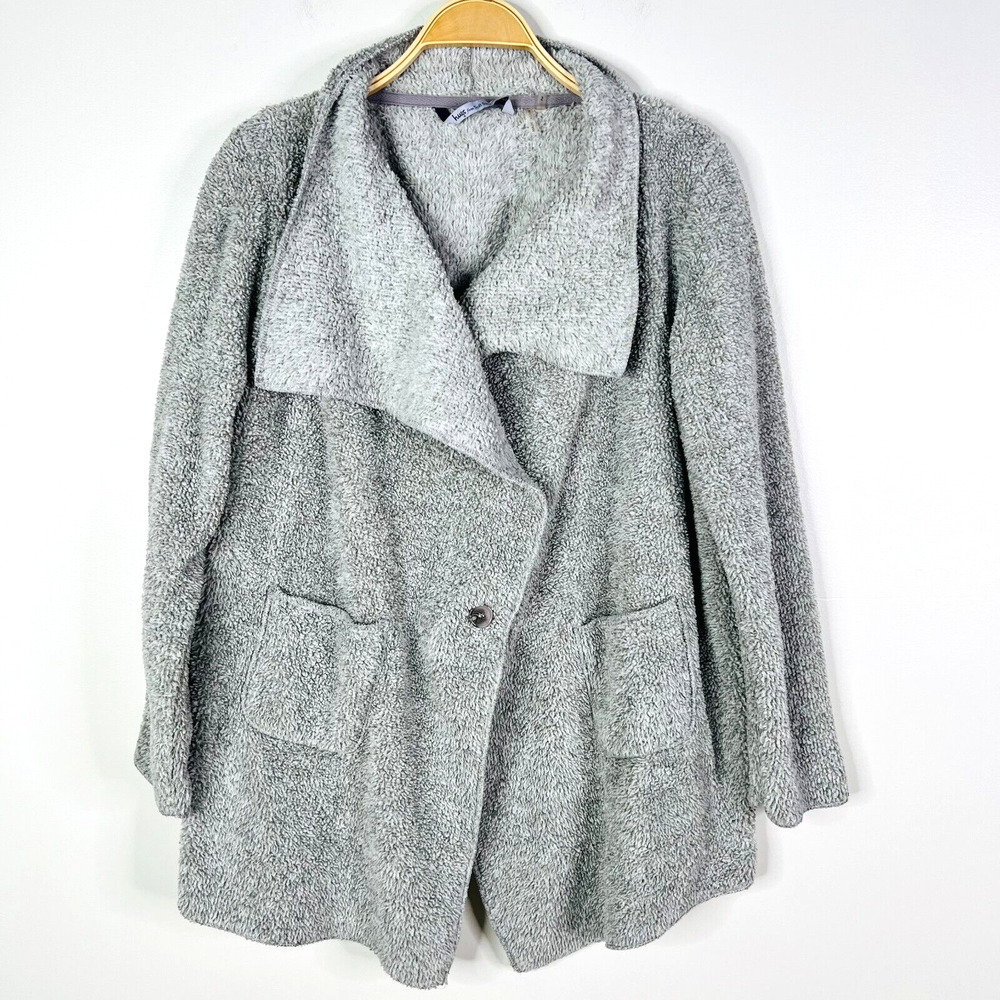 Hugs from Soft Surroundings Grey Button Open Front Long Sleeve‎ Cardigan Size S